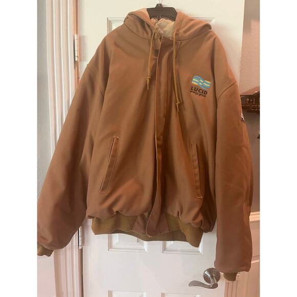 Bulwark FR 48 ATPV Bomber Jacket Men XL Workwear Canvas Hooded Fire Resistant - Picture 1 of 12